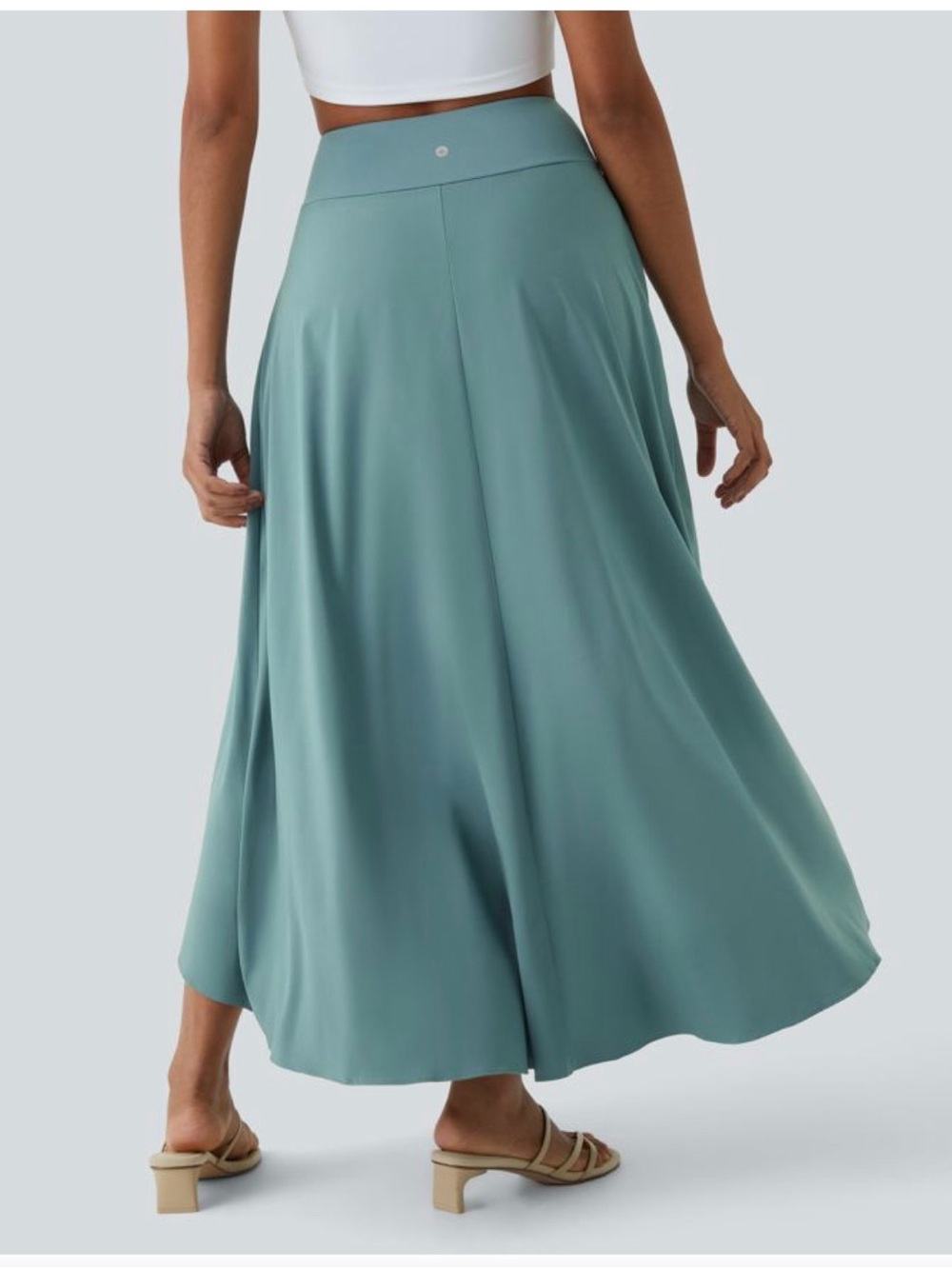 [Halara] Breezeful™ High Low Ruffle 2-in-1 Flowy Quick Dry Casual Maxi NWOT L - Picture 4 of 9